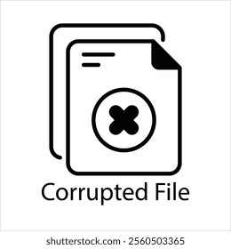 Corrupted File Vector icon stock illustration