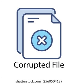 Corrupted File Vector icon stock illustration