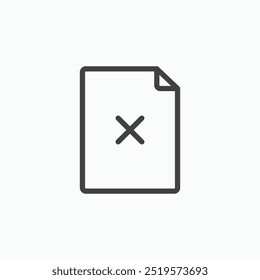 Icono de línea simple de archivo dañado en estilo de línea.