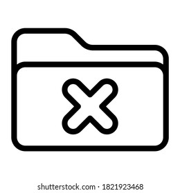 corrupted folder icon with outline style. Suitable for website design, logo, app, ui, etc.