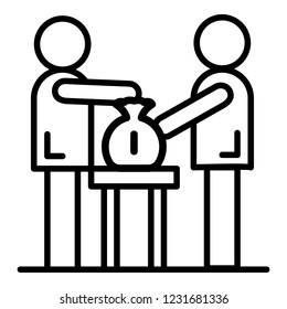 Corruption business icon. Outline corruption business vector icon for web design isolated on white background