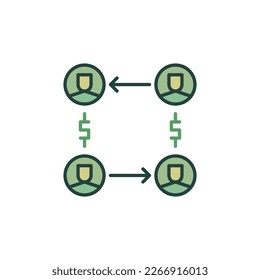 Corruption colored icon. People with Dollar Signs vector concept modern symbol 
