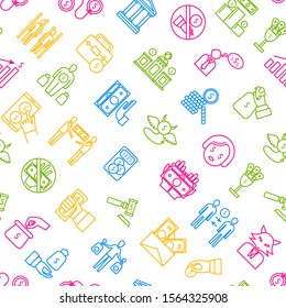 Corruption and Dishonesty Signs Thin Line Seamless Pattern Background on a White Include of Bribe, Money, People and Hand. Vector illustration