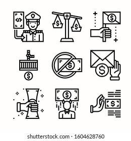 Corruption Elemens Line Icons Pack Vector Stock Vector (Royalty Free ...