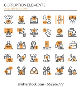 Corruption Elements , Thin Line and Pixel Perfect Icons
