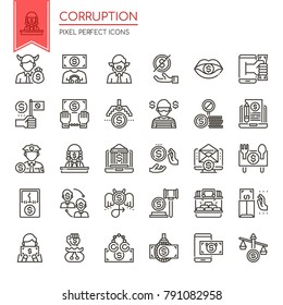 Corruption Elements , Thin Line and Pixel Perfect Icons
