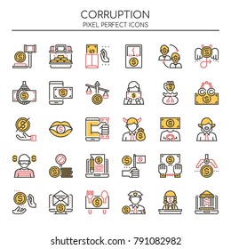 Corruption Elements , Thin Line and Pixel Perfect Icons
