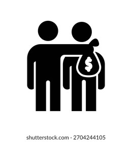 ícone de símbolo de corrupção gráfico vetorial de ilustração. Elemento simples ilustração vetor gráfico, adequado para aplicativo, sites e apresentações isolados no fundo branco