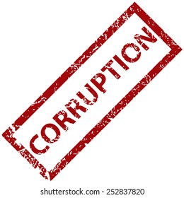 Corruption grunge rubber stamp on a white background. Vector illustration