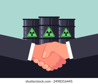 Сrime corruption hazardous waste disposal concept. Vector flat graphic design element illustration