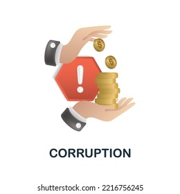 Corruption icon. 3d illustration from esg collection. Creative Corruption 3d icon for web design, templates, infographics and more