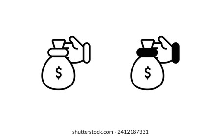 Diseño de iconos de corrupción con ilustración de fondo blanco