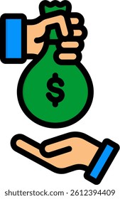 Corruption Icon Lineal Color Vector Illustration