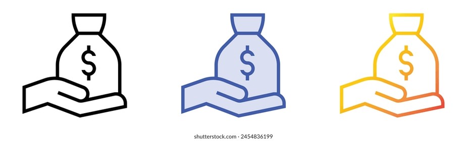 icono de corrupción. Diseño de estilo de relleno lineal, azul y degradado aislado sobre fondo blanco