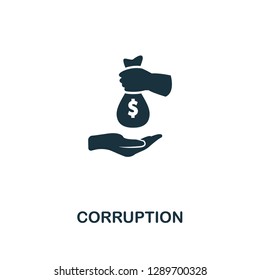 Corruption icon. Premium style design from corruption collection. Pixel perfect corruption icon for web design, apps, software, printing usage.