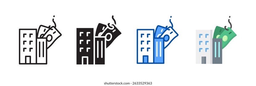 Pacote de conjunto de ícones de corrupção. Coleção de ícones de estilo múltiplo perfeita para sites, aplicativos e apresentações. Coleção de ícones de vetor simples