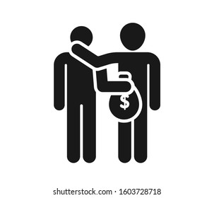 corruption icon vector isolate on white background 