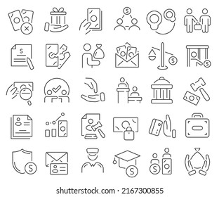 Colección de iconos de línea dañada. Paquete de iconos de contorno delgado. Ilustración vectorial eps10