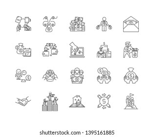 Corruption line icons, signs, vector set, outline illustration concept 