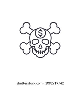 Corruption linear icon concept. Corruption line vector sign, symbol, illustration.