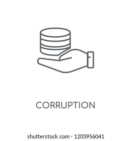 Corruption linear icon. Corruption concept stroke symbol design. Thin graphic elements vector illustration, outline pattern on a white background, eps 10.