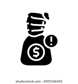 corruption money business cash glyph icon vector. corruption money business cash sign. isolated symbol illustration