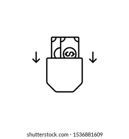 Corruption money icon. Simple line, outline vector of office icons for ui and ux, website or mobile application on white background
