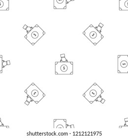 Corruption money suitcase pattern seamless vector repeat geometric for any web design
