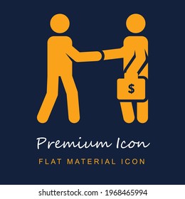 Corruption premium material ui ux isolated vector icon in navy blue and orange colors