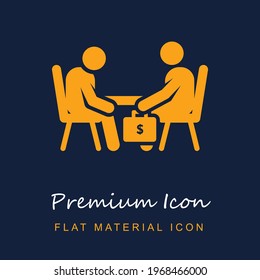 Corrupción material premium ui ux icono vector aislado en colores azul marino y naranja