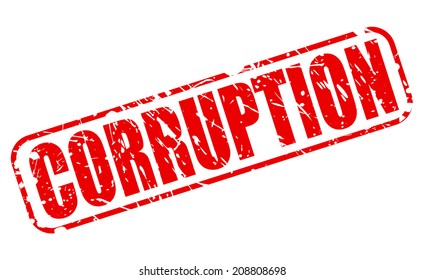 Corruption red stamp text on white
