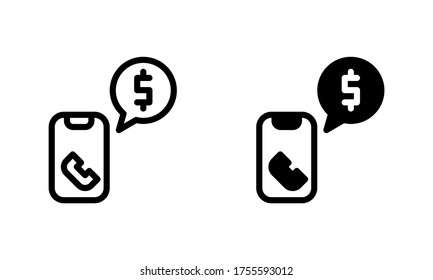 Transacción de corrupción con icono de llamada telefónica, logotipo, vector