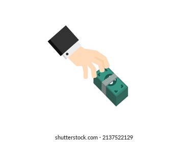 corruption ways with illegal cash action vector isolated on white background ep04