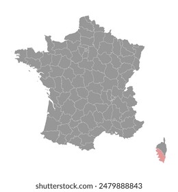 Corse du Sud department map, administrative division of France. Vector illustration.