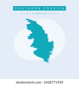 Corse-du-Sud Department (France, French Republic, Corsica or Corse region, island) map vector illustration, scribble sketch Southern Corsica map