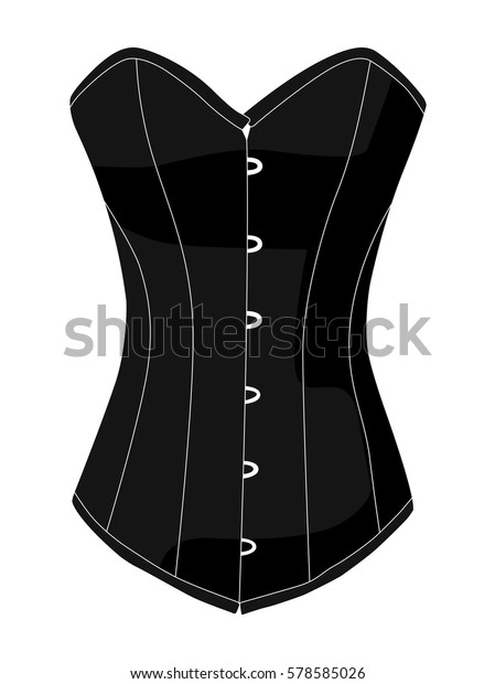 Corset Black Realistic Vector Illustration Isolated Stock Vector ...