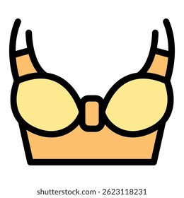 Corset bra icon. Outline corset bra vector icon color flat isolated