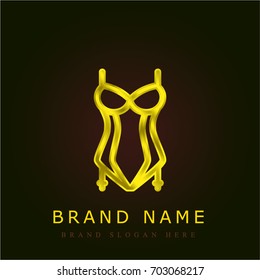 Corset golden metallic logo