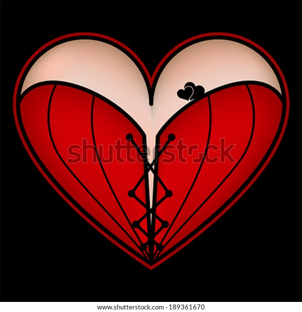 Corset Heart Lacing Icon Sexy Symbol Stock Vector Royalty Free 189361670 Shutterstock