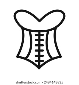 Corset icon black and white vector sign