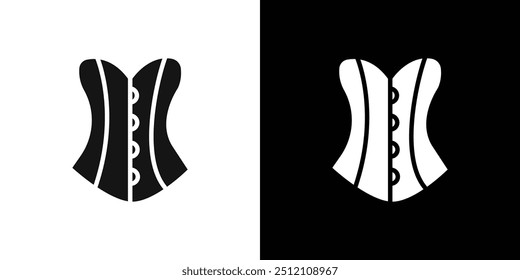 Corset icon Flat fill set collection