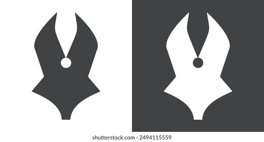 Conjunto plano en Vector de contorno de color blanco y negro