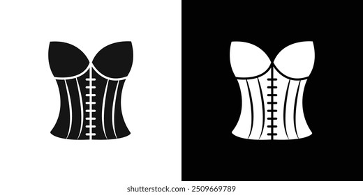 Korsettsymbol flache Vektorsatzkontur