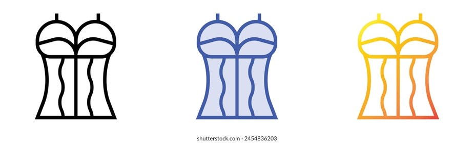 corset icon. Linear, Blue Fill and Gradient Style Design Isolated On White Background