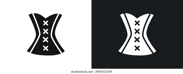 Conjunto de Vector de gráficos lineales de icono de corsé en negro