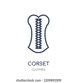 Corset icon. Corset linear symbol design from Clothes collection. Simple outline element vector illustration on white background.