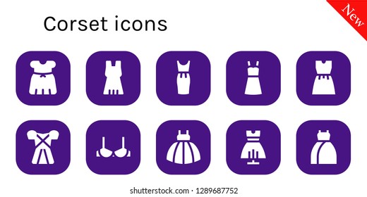  corset icon set. 10 filled corset icons. Simple modern icons about  - Dress, Brassiere