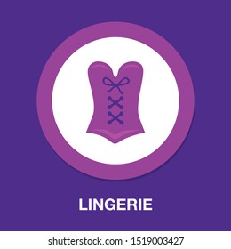 Corset Icon, Vector Lingerie, Female Fashion, Sexy Woman Dress