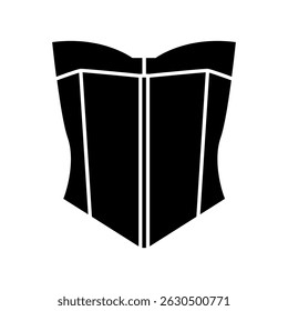 Korsett-Symbolvektor. Illustrationszeichen für zwei Aufenthalte. Fundamentbekleidungssymbol oder Logo.