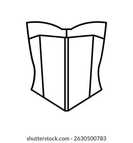 Vector del icono del corsé. par de estancias signo de la ilustración. símbolo o logotipo de la ropa de la fundación.